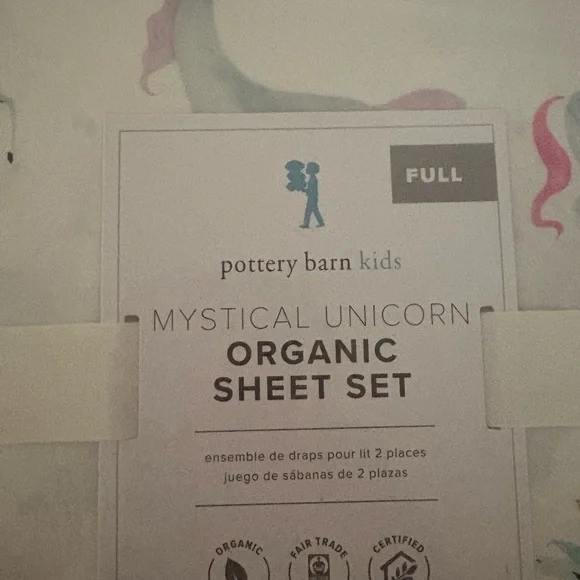 NWT Mystical Unicorn Organic Sheet Set - White